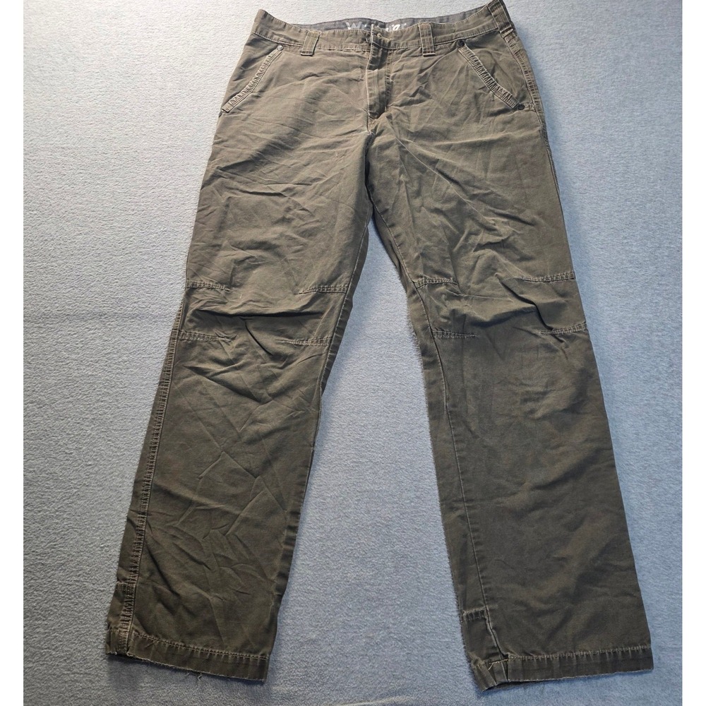 Wrangler Outdoor Series Cargo Utility Pants Mens 34x32 Olive Cotton Straight Leg